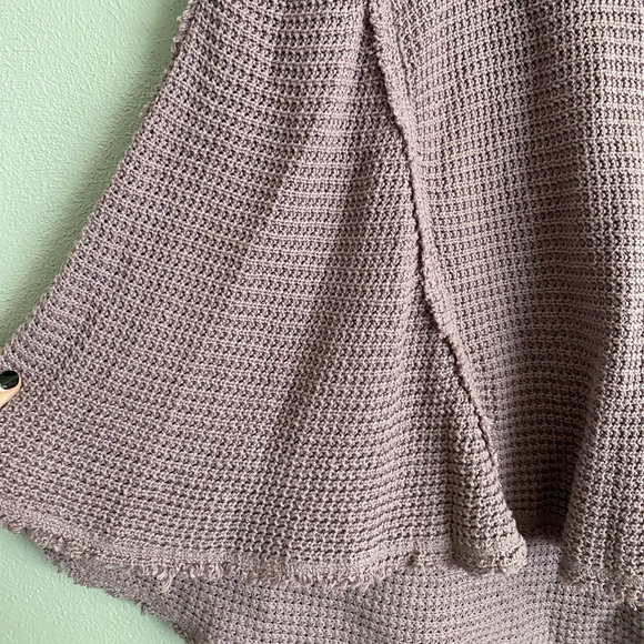 Free People Oversized Top Size Small Purple Waffle Texture Knit Long Sleeve - Picture 5 of 9